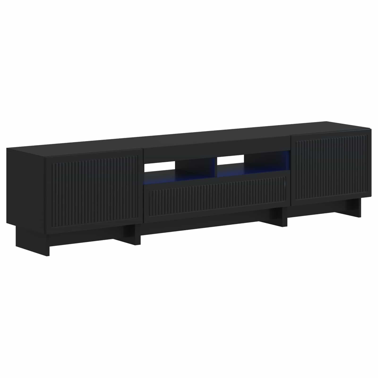 5 osan LED TV-kaappi Musta Tekninen puu