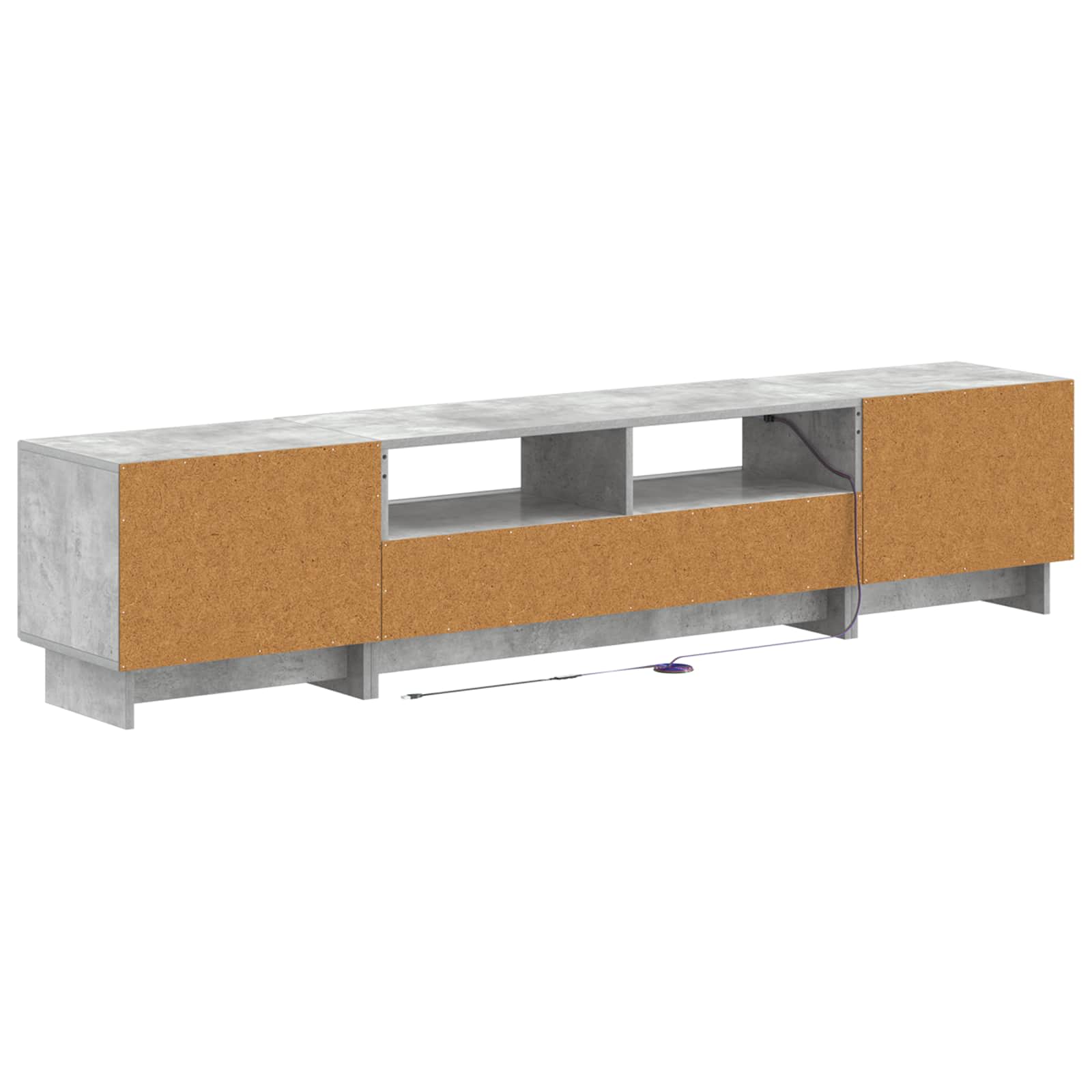 5 osan LED TV-kaappi Betoninharmaa Tekninen puu - Image 4