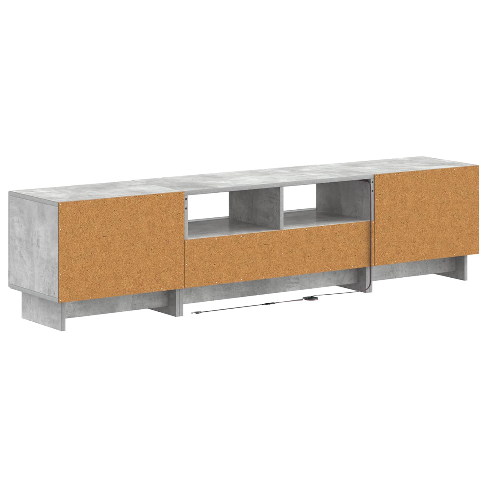 5 osan LED TV-kaappi Betoninharmaa Tekninen puu - Image 4