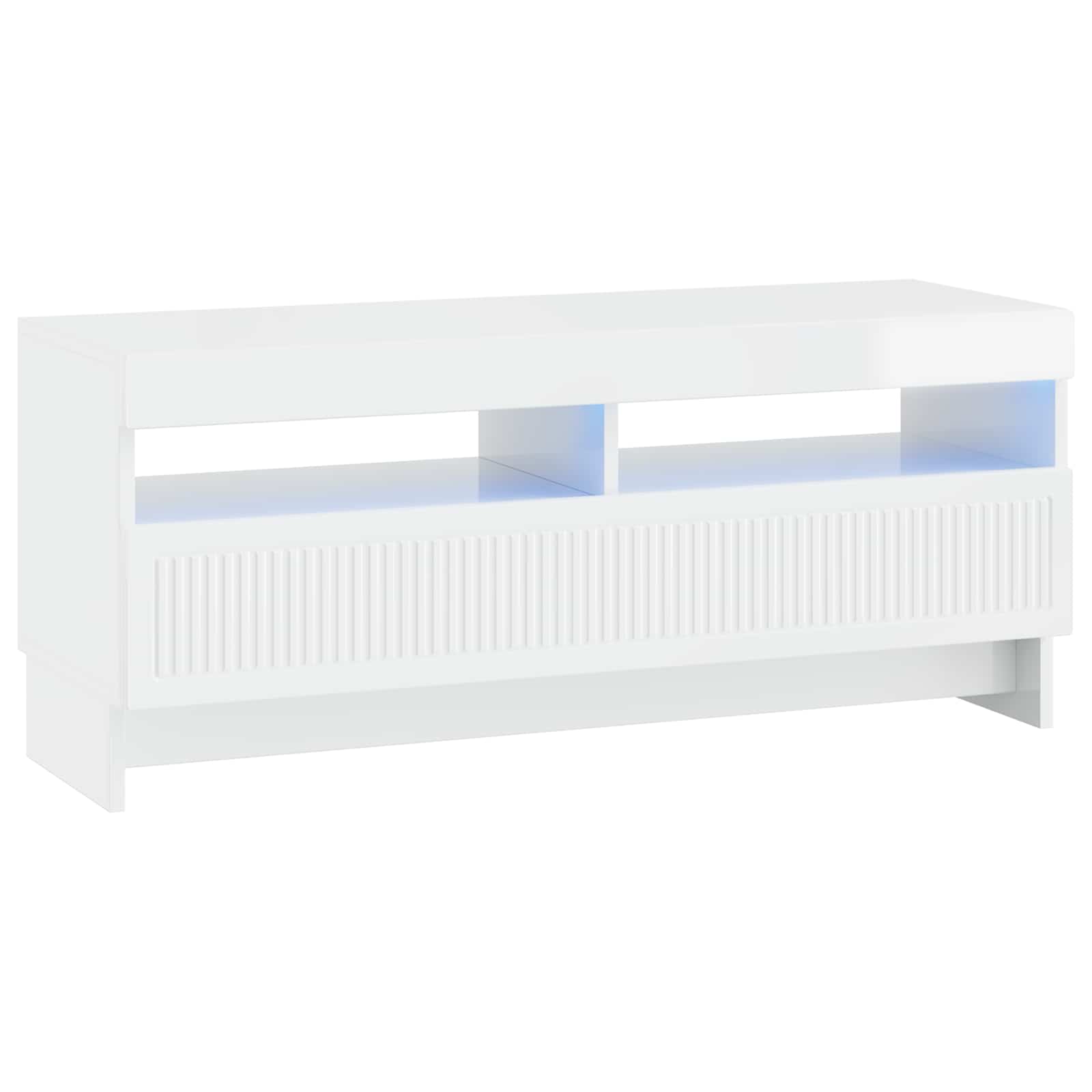 5 osan LED TV-kaappi Korkeakiiltoinen valkoinen Tekninen puu - Image 3