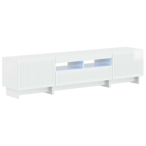 vidaXL 5-osaline LED TV kapp K&otilde;rgl&auml;ikega valge Tehispuit