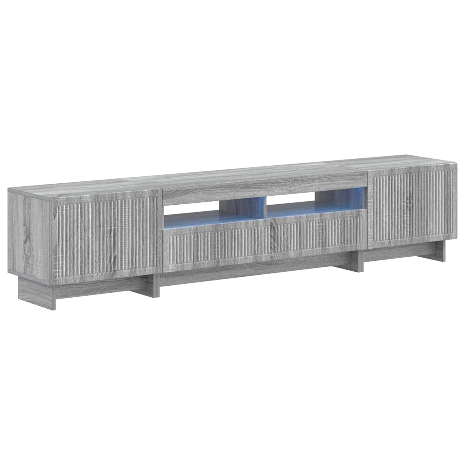 5 osan LED TV-kaappi Harmaa Sonoma Tekninen puu - Image 2