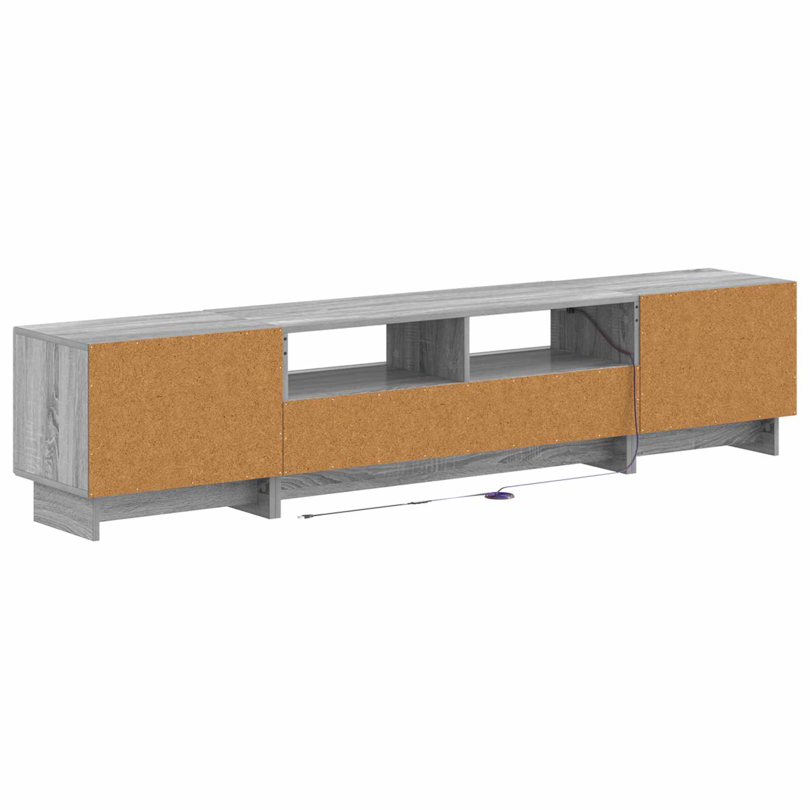 5 osan LED TV-kaappi Harmaa Sonoma Tekninen puu - Image 6