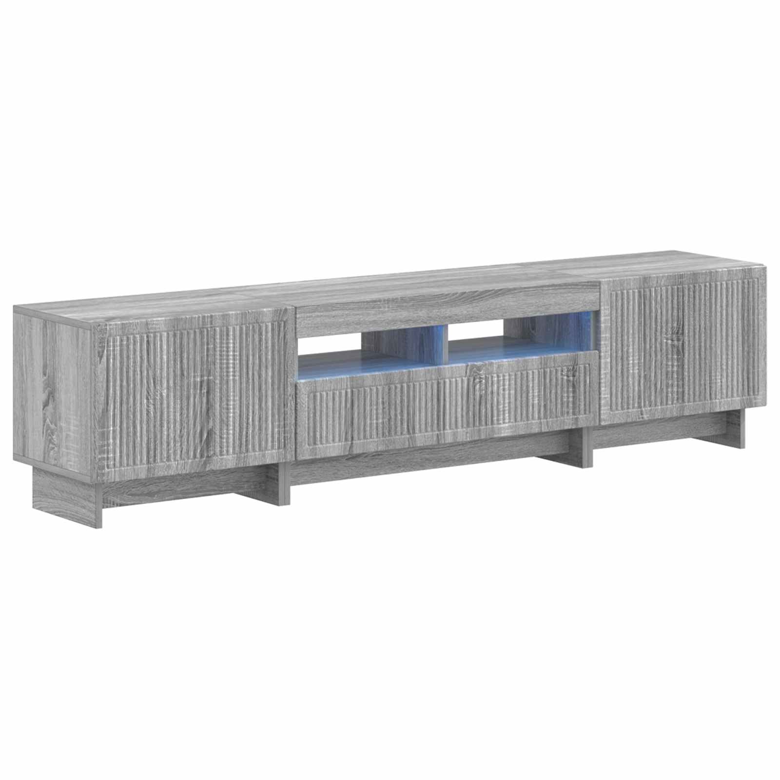 5 osan LED TV-kaappi Harmaa Sonoma Tekninen puu - Image 2