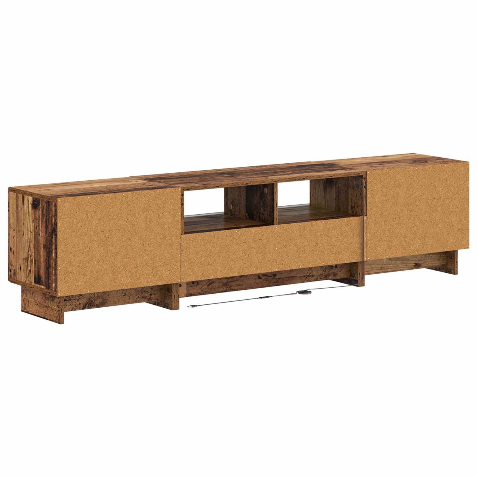 3-osainen LED-TV-kaappi EDE Vanha puu Tekninen puu - Image 6