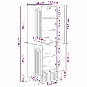 Sada skříněk 2 pcs 66 x 34,5 x 95 cm Kompozitní dřevo - obrázek 8