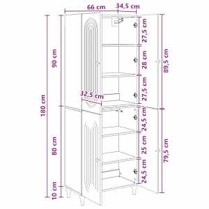 Sada skříněk 2 pcs 66 x 34,5 x 90 cm Kompozitní dřevo - obrázek 8