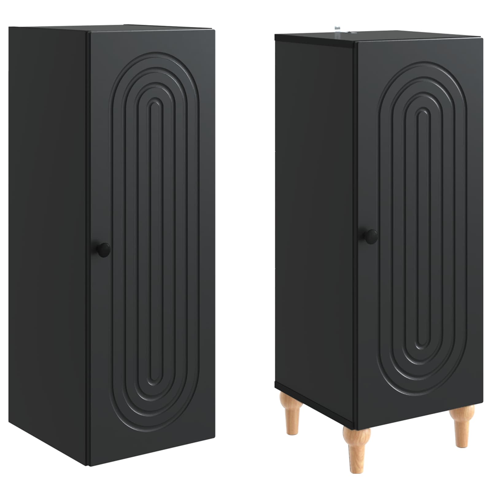Комплект шкафове 2 pcs Черно Инженерна дървесина – изображение 3