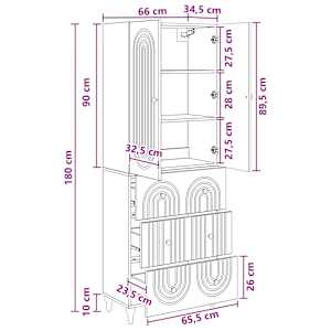 Sada skříněk 2 pcs 66 x 34,5 x 90 cm Kompozitní dřevo - obrázek 8