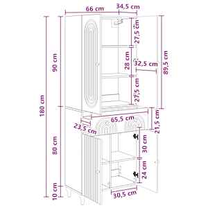 Sada skříněk 2 pcs 66 x 34,5 x 90 cm Kompozitní dřevo - obrázek 8