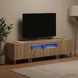 3-delni LED TV omarica Sonoma hrast Inženirski les