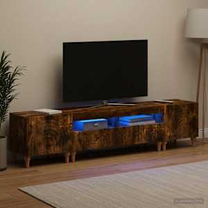 3-delni LED TV omarica Dimljen hrast Inženirski les