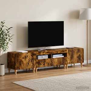 3-delni LED TV omarica Dimljen hrast Inženirski les