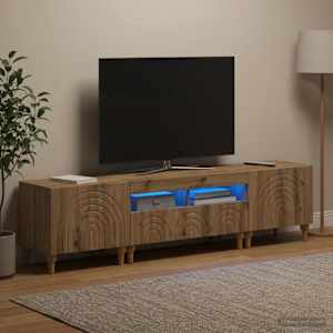 3-delni LED TV omarica Artisan hrast Inženirski les