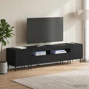 5-delna LED TV omarica Črna Inženirski les