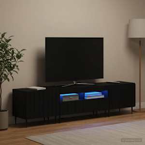 5-delna LED TV omarica Črna Inženirski les