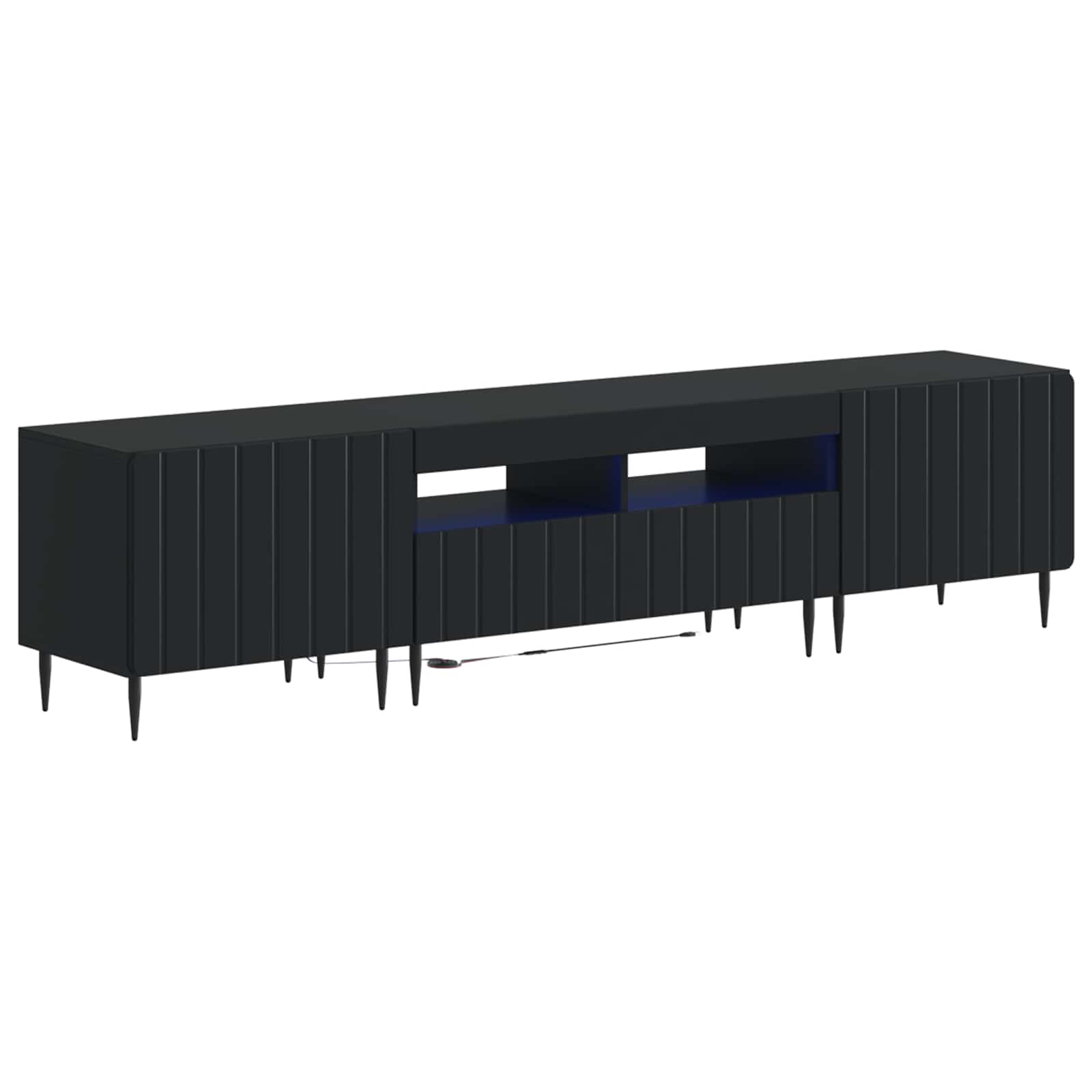 5 osan LED TV-kaappi Musta Tekninen puu