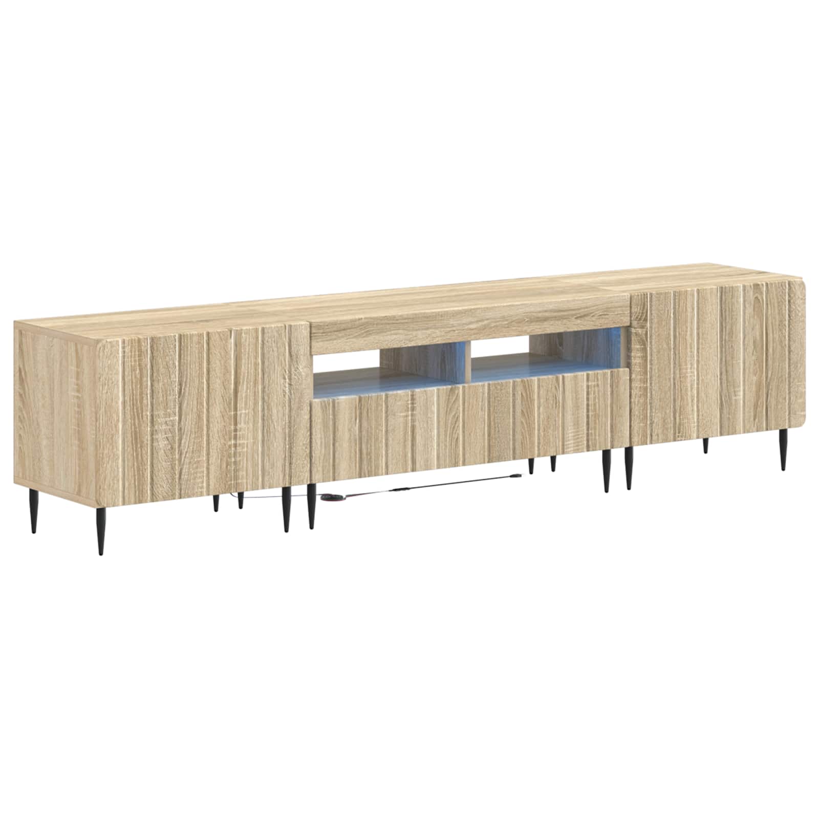 5 osan LED TV-kaappi Sonoma-tammi Tekninen puu