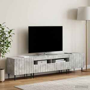 5-delna LED TV omarica Betonsko siva Inženirski les