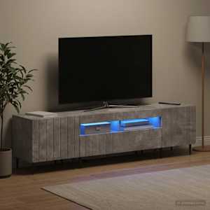 5-delna LED TV omarica Betonsko siva Inženirski les