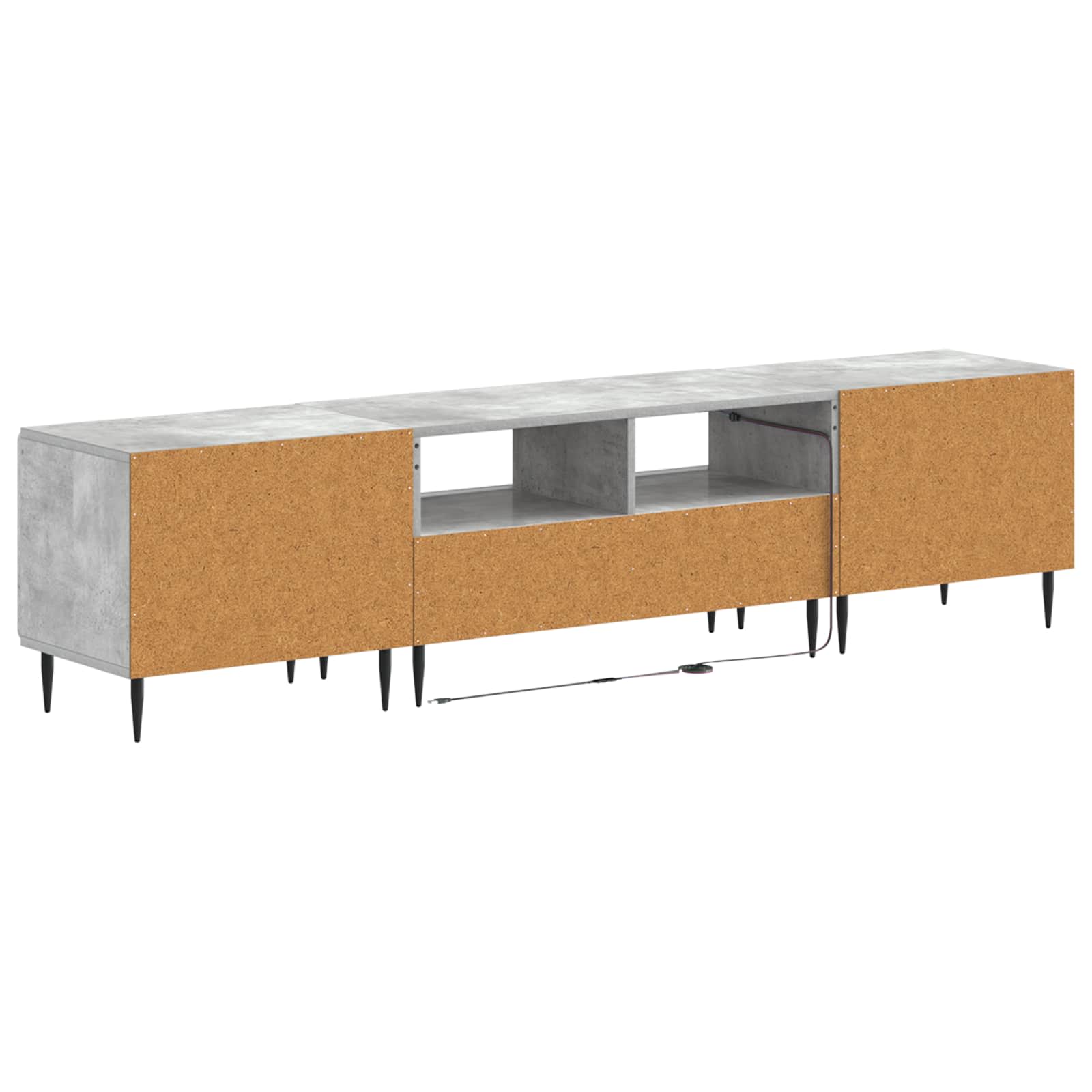 5 osan LED TV-kaappi Betoninharmaa Tekninen puu - Image 4