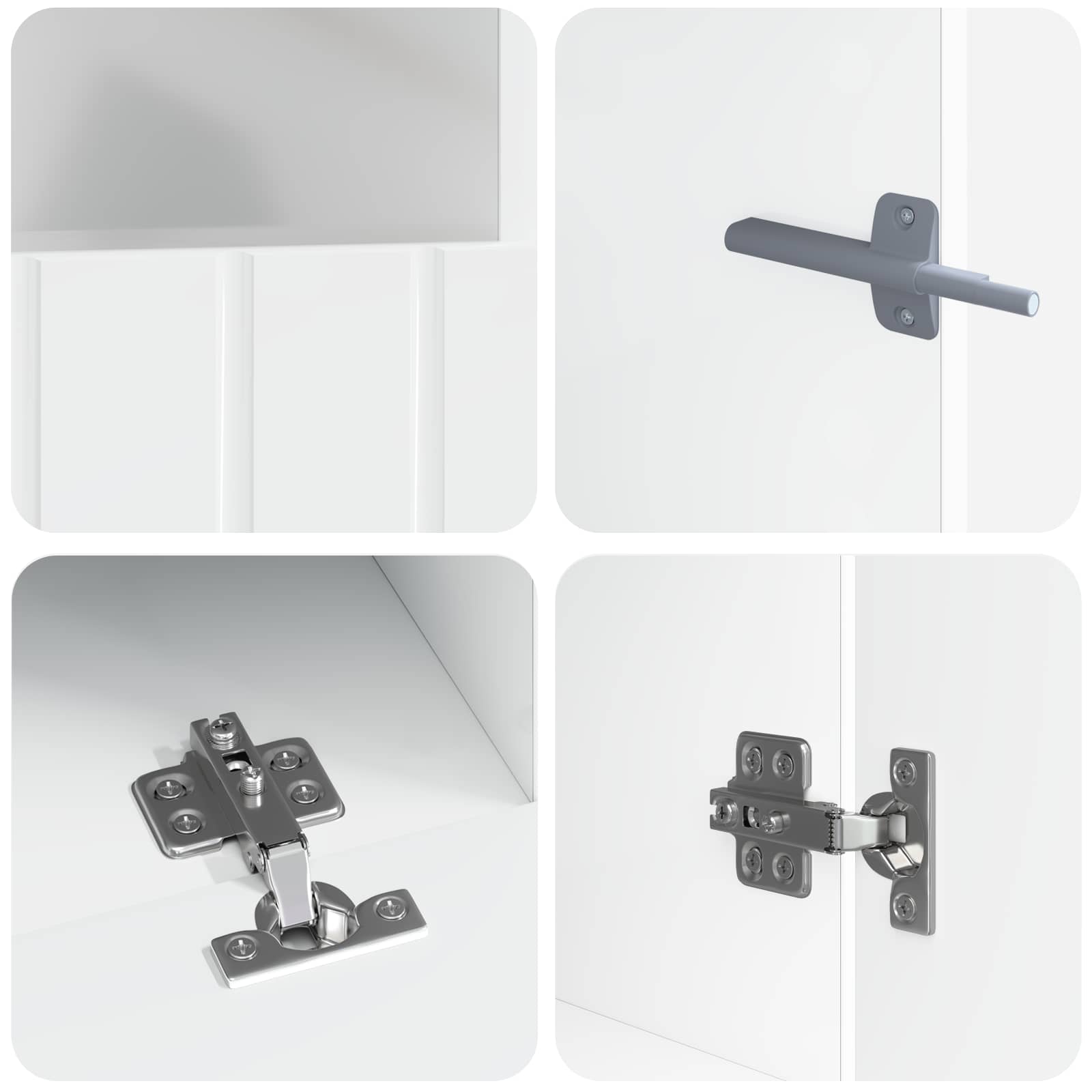 5 osan LED TV-kaappi Korkeakiiltoinen valkoinen Tekninen puu - Image 5
