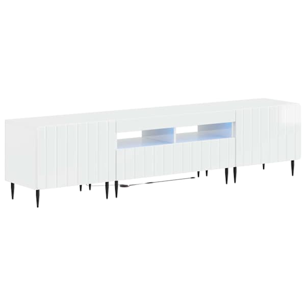 vidaXL 5-osaline LED TV kapp K&otilde;rgl&auml;ikega valge Tehispuit