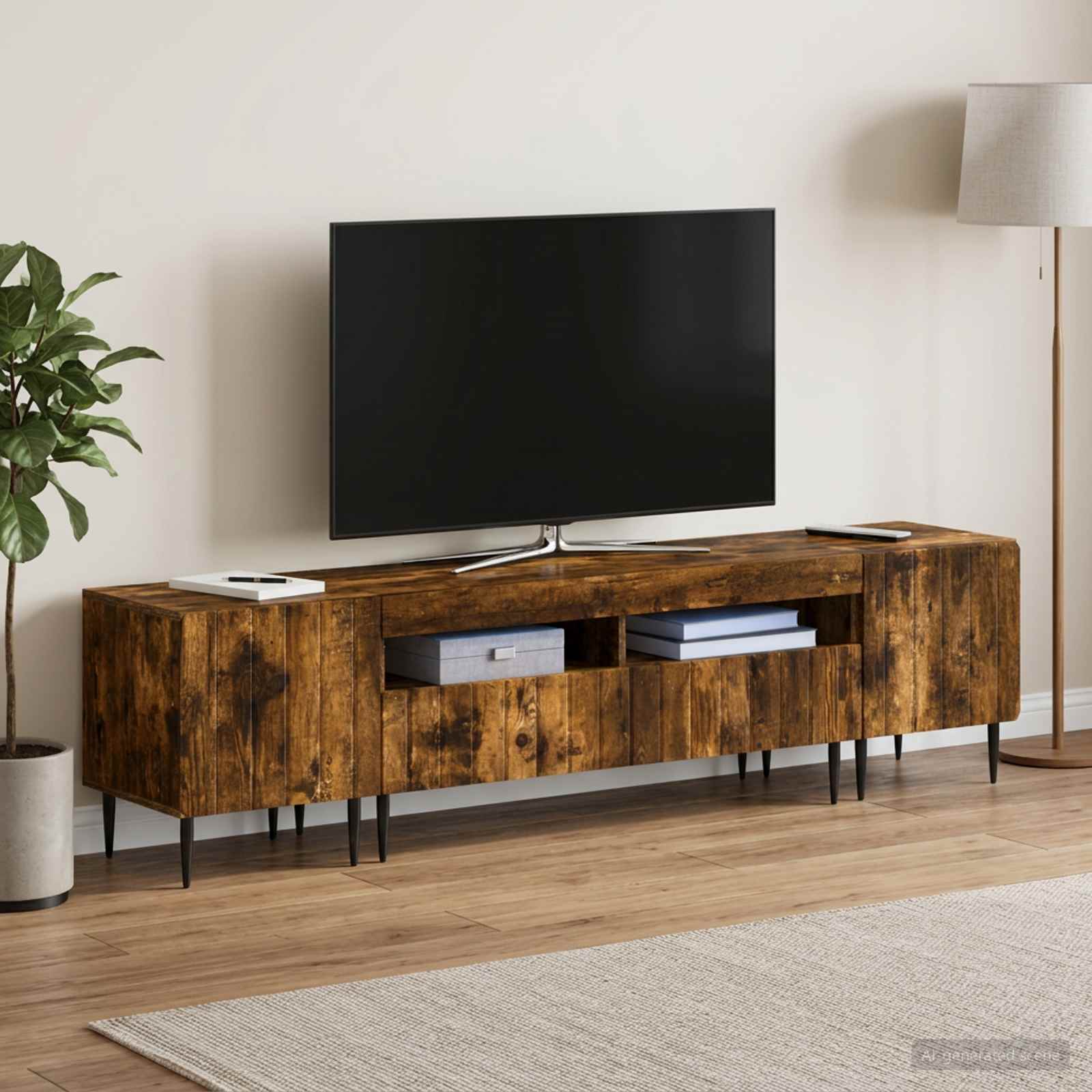 5 osan LED TV-kaappi Savutammi Tekninen puu