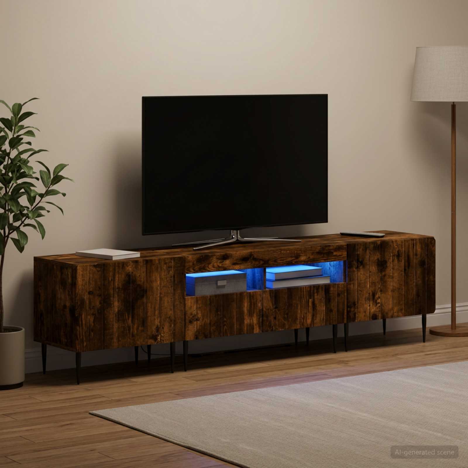 5 osan LED TV-kaappi Savutammi Tekninen puu