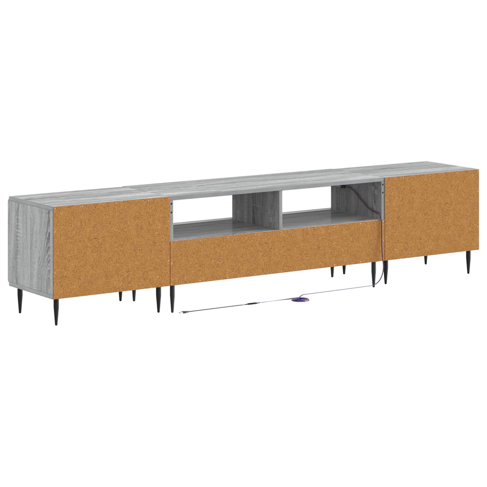 5 osan LED TV-kaappi Harmaa Sonoma Tekninen puu - Image 6