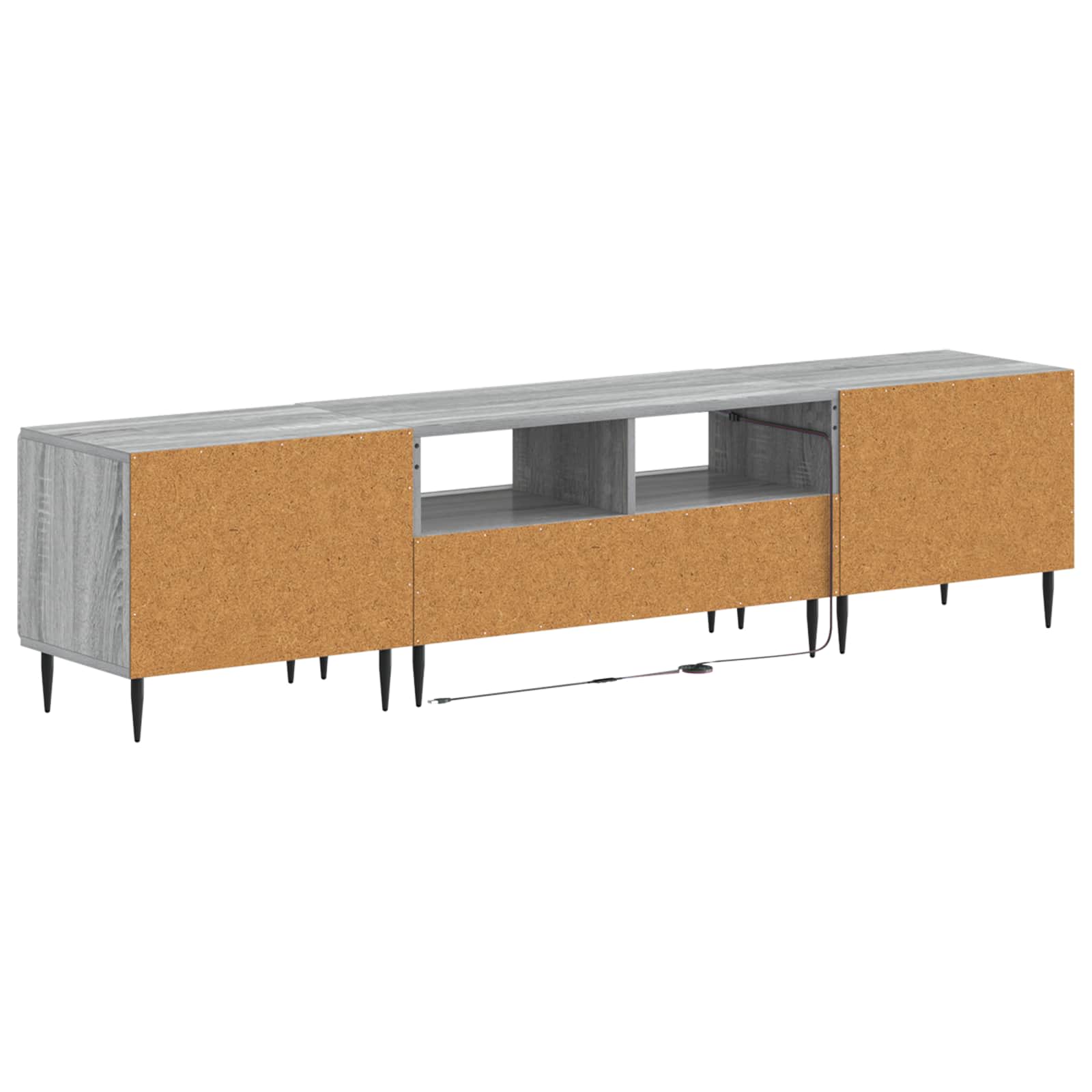 5 osan LED TV-kaappi Harmaa Sonoma Tekninen puu - Image 6