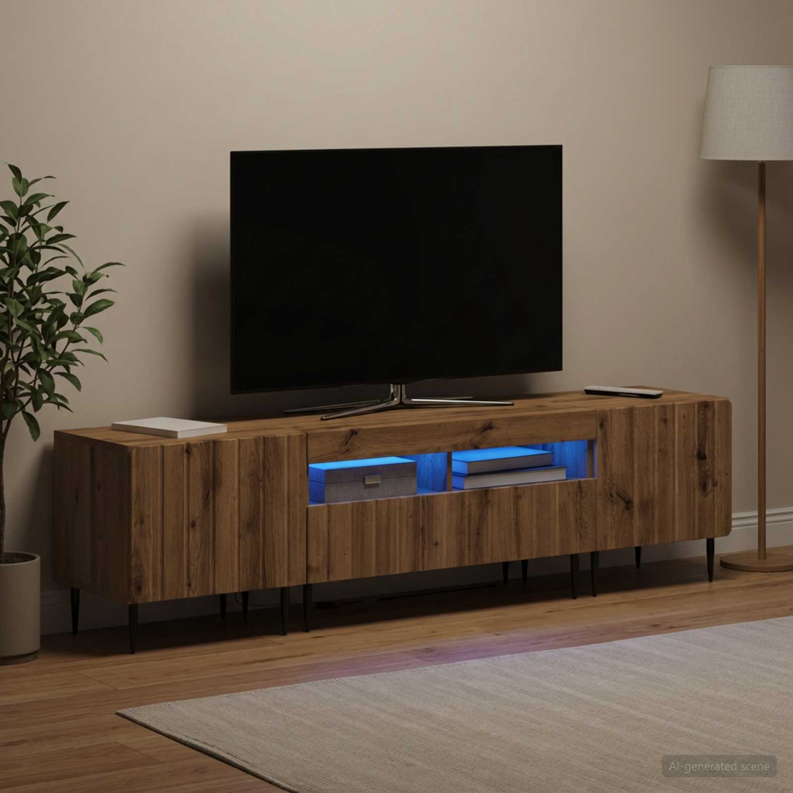 5-osaline LED TV kapp Artisan tamm Tehispuit
