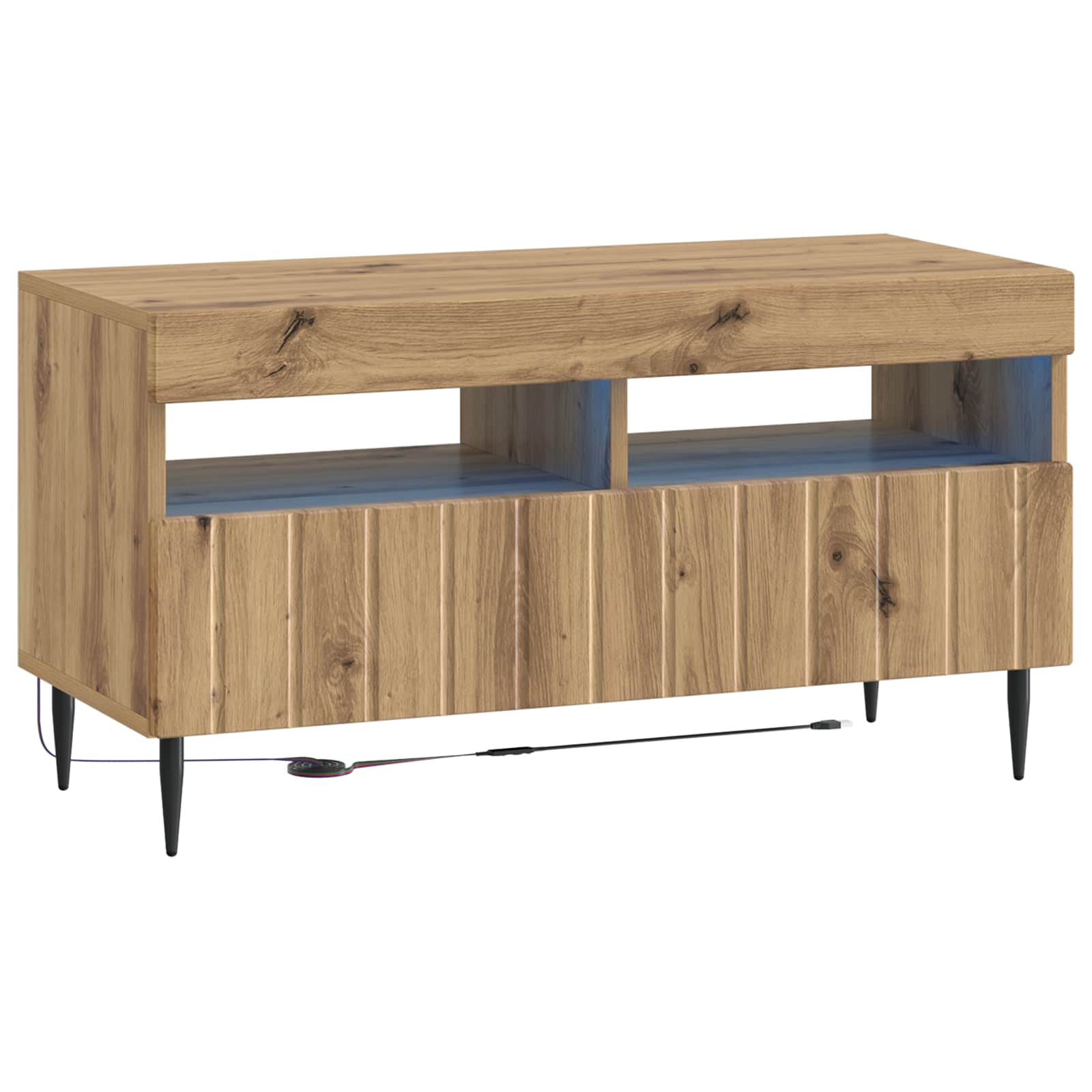 vidaXL 5-teiliges LED TV Schrank Artisan-Eiche Holzwerkstoff – Bild 3