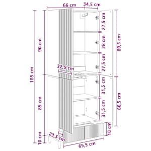 Sada skříněk 2 pcs 66 x 34,5 x 95 cm Kompozitní dřevo - obrázek 8