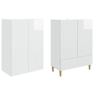 Sada skříněk 2 pcs Bílá s vysokým leskem 66 x 34,5 x 95 cm - obrázek 3