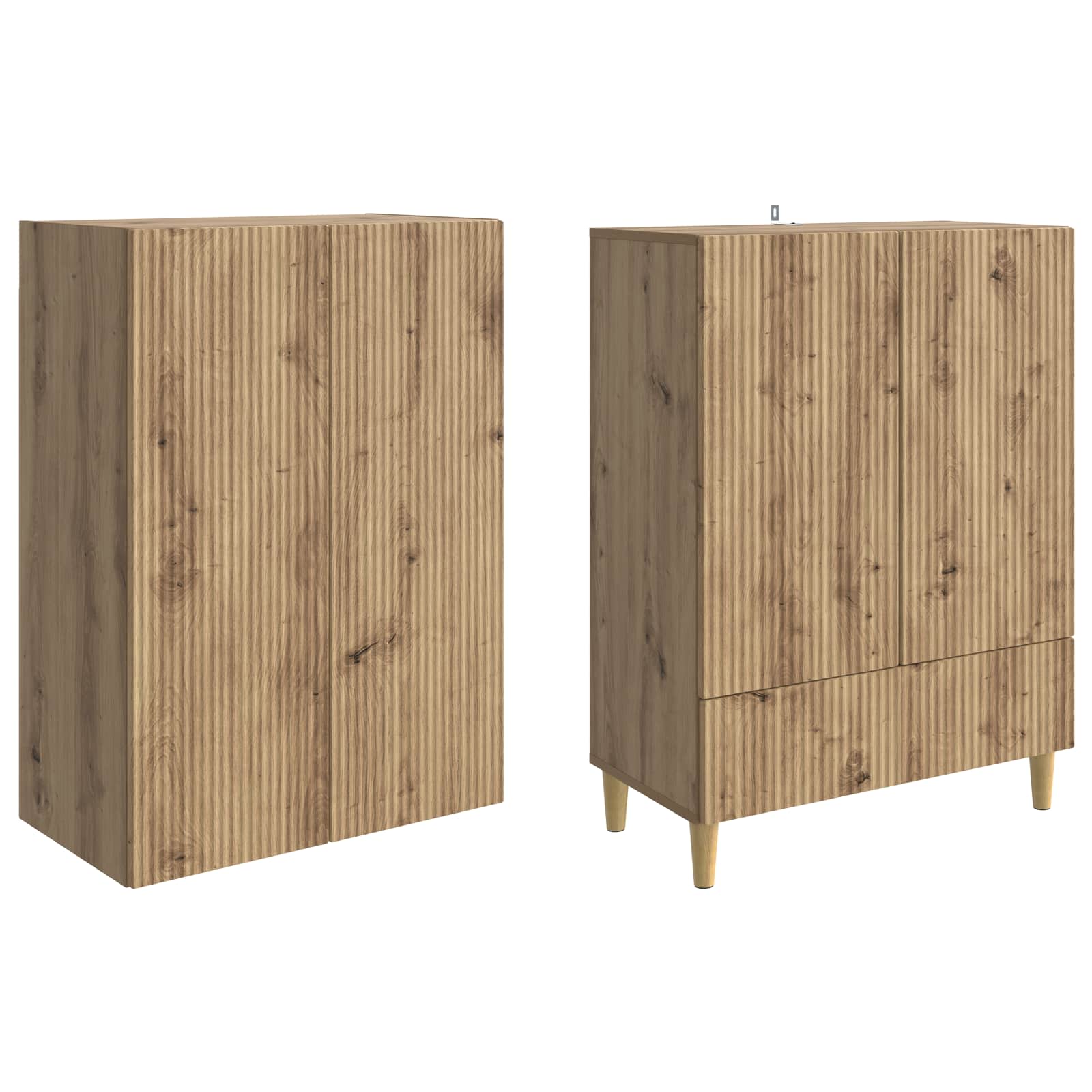 vidaXL Schrankset 2 pcs Artisan-Eiche 66 x 34,5 x 95 cm Holzwerkstoff – Bild 3