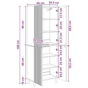 Sada skříněk 2 pcs 66 x 34,5 x 90 cm Kompozitní dřevo - obrázek 8