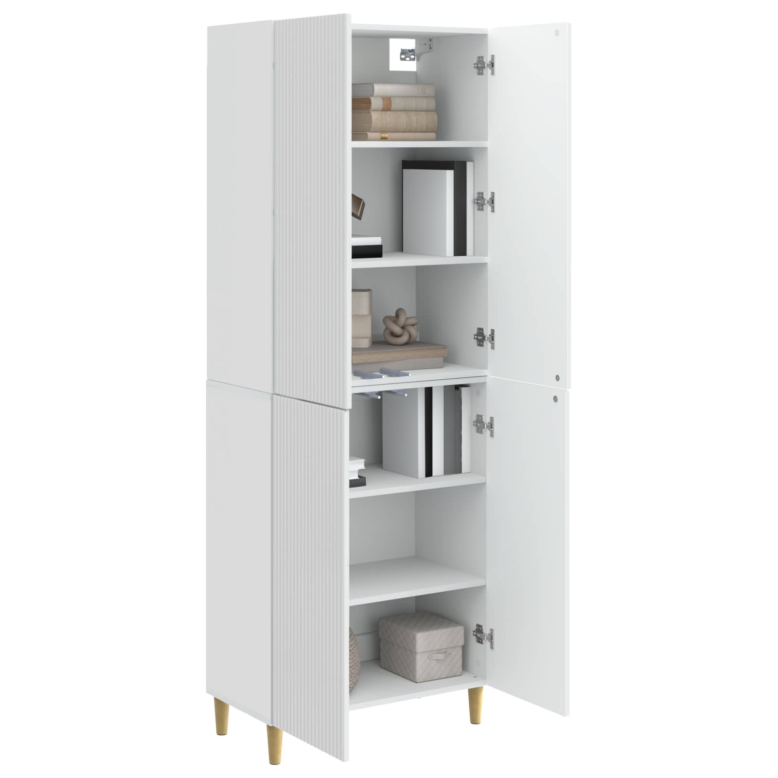 Комплект шкафове 2 pcs Бял гланц 66 x 34,5 x 90 см – изображение 2
