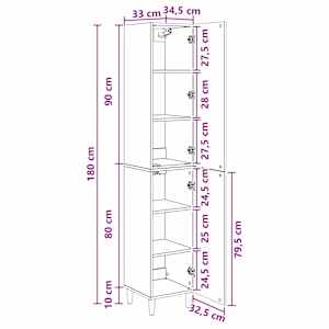 Sada skříněk 2 pcs 33 x 34,5 x 90 cm Kompozitní dřevo - obrázek 8