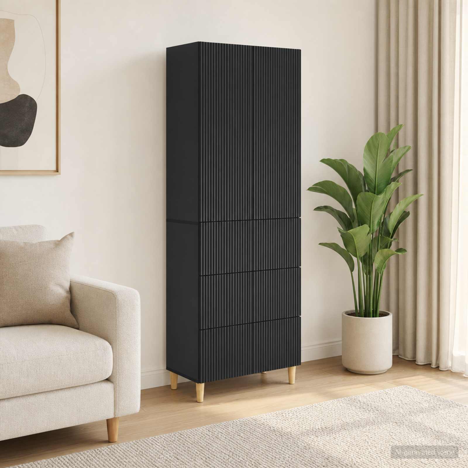 Kastenset 2 pcs 66 x 34,5 x 90 cm Bewerkt hout – afbeelding 1