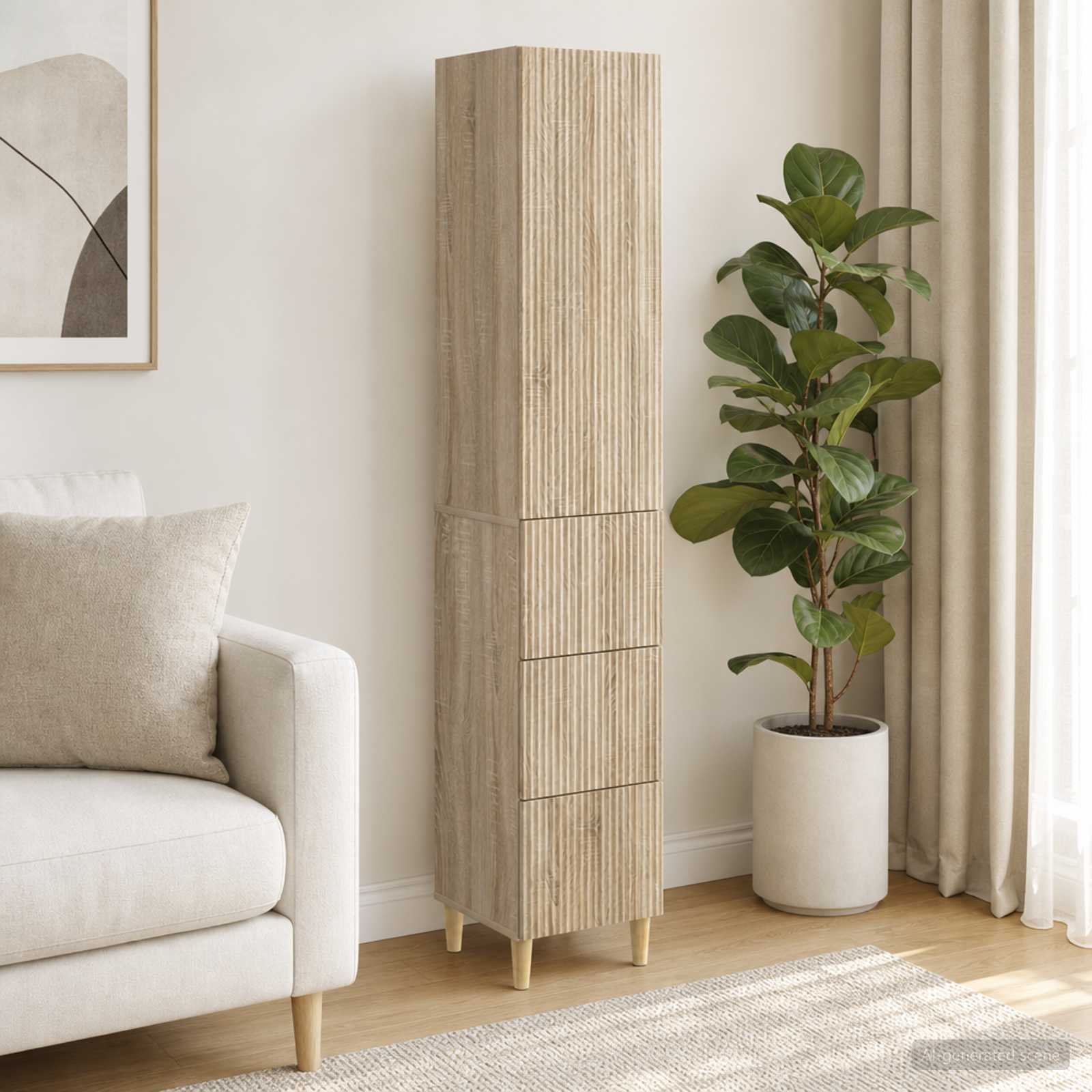 Kastenset 2 pcs 33 x 34,5 x 90 cm Bewerkt hout – afbeelding 1