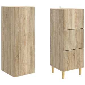 Sada skříněk 2 pcs 33 x 34,5 x 90 cm Kompozitní dřevo - obrázek 3