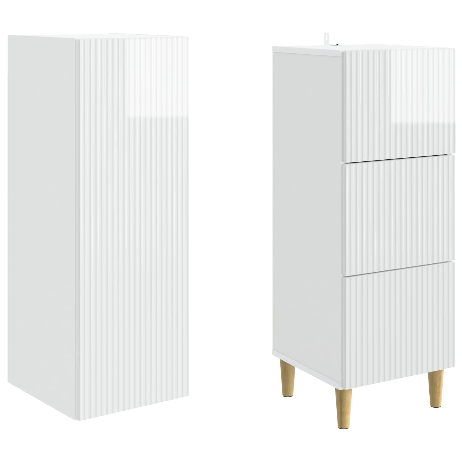 Комплект шкафове 2 pcs Бял гланц 33 x 34,5 x 90 см – изображение 3