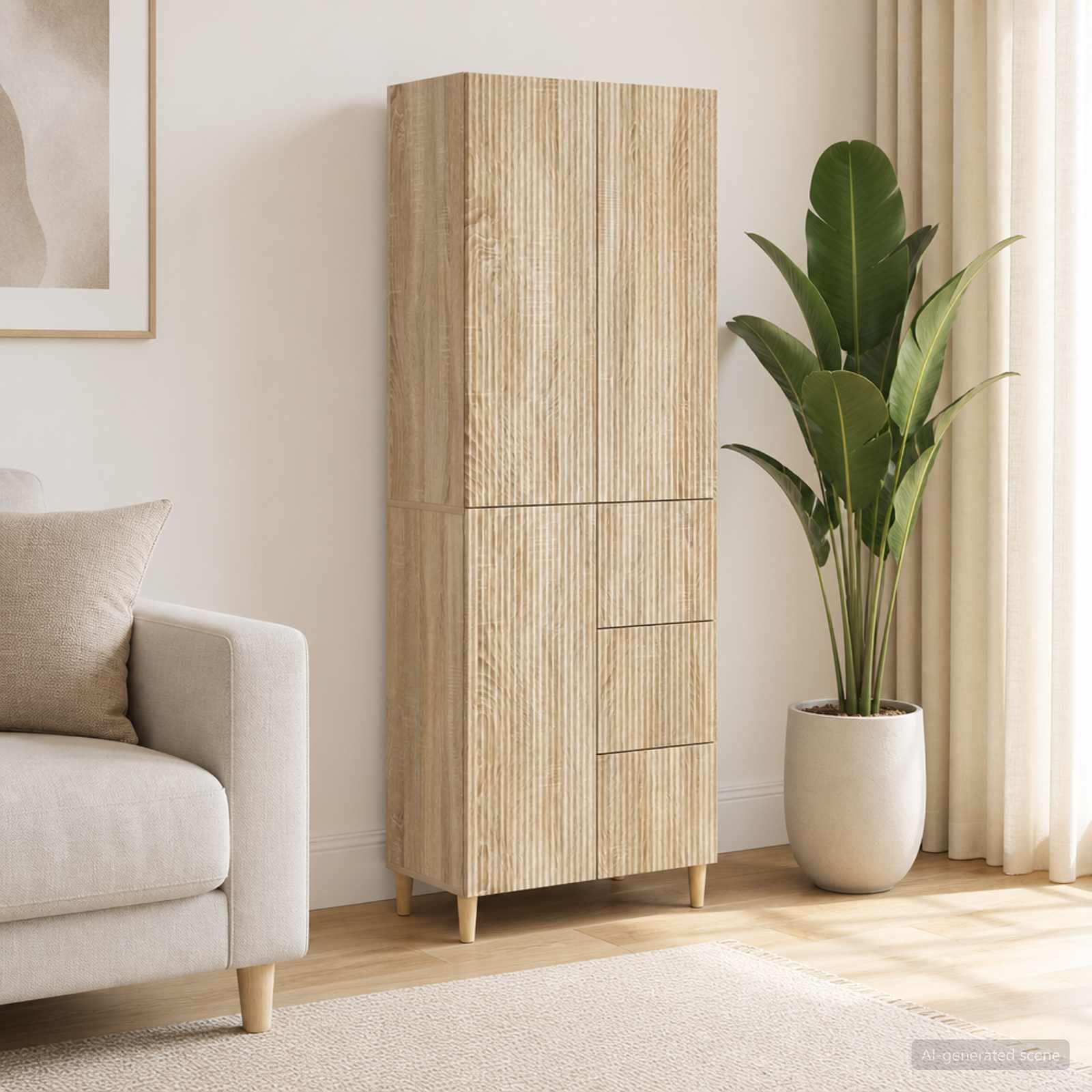 Kastenset 2 pcs 66 x 34,5 x 90 cm Bewerkt hout – afbeelding 1