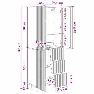 Sada skříněk 2 pcs 66 x 34,5 x 90 cm Kompozitní dřevo - obrázek 8