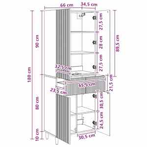 Sada skříněk 2 pcs Bílá s vysokým leskem 66 x 34,5 x 90 cm - obrázek 8