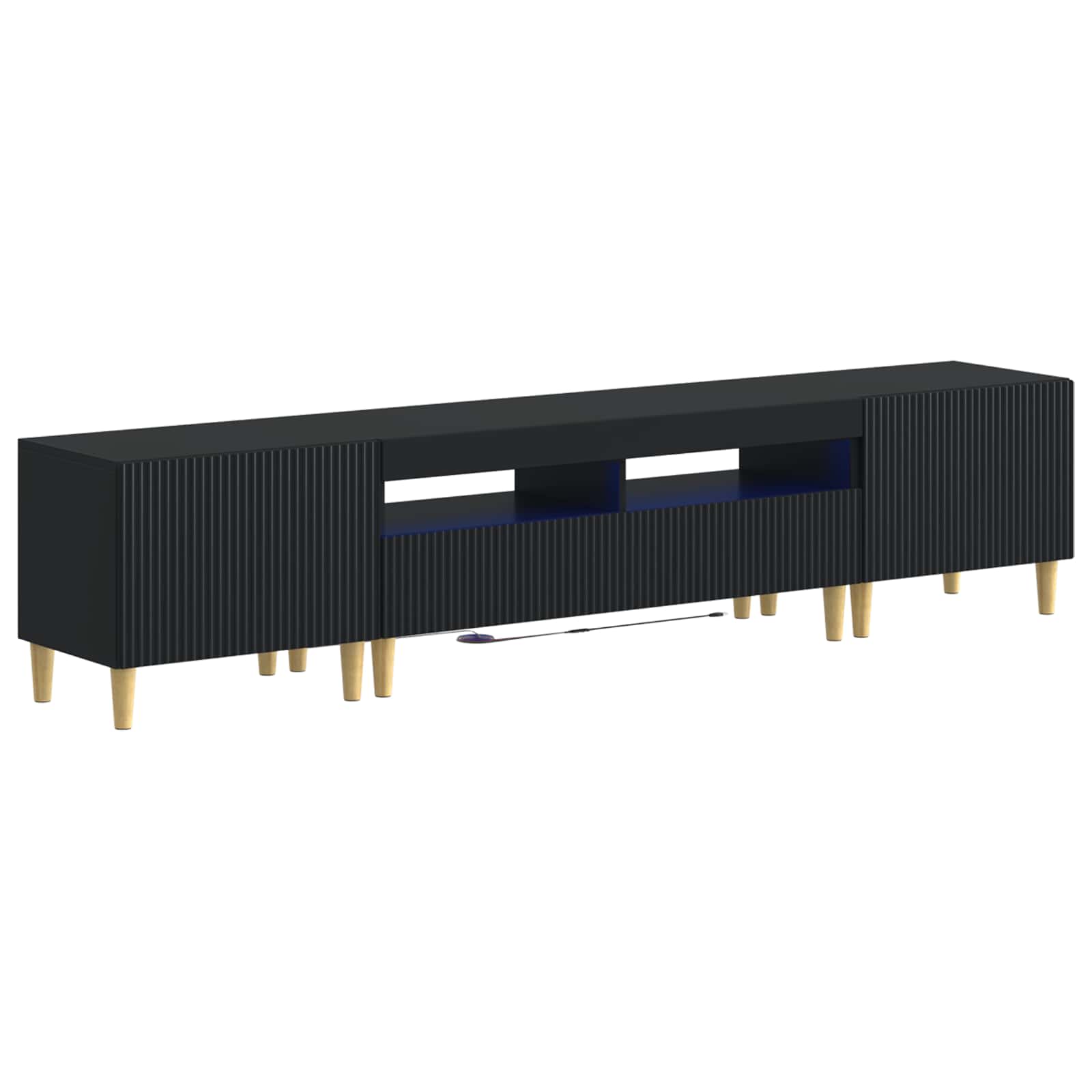 5 osan LED TV-kaappi ARNHEM Musta Tekninen puu