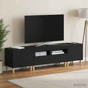 5-delna LED TV omarica Črna Inženirski les