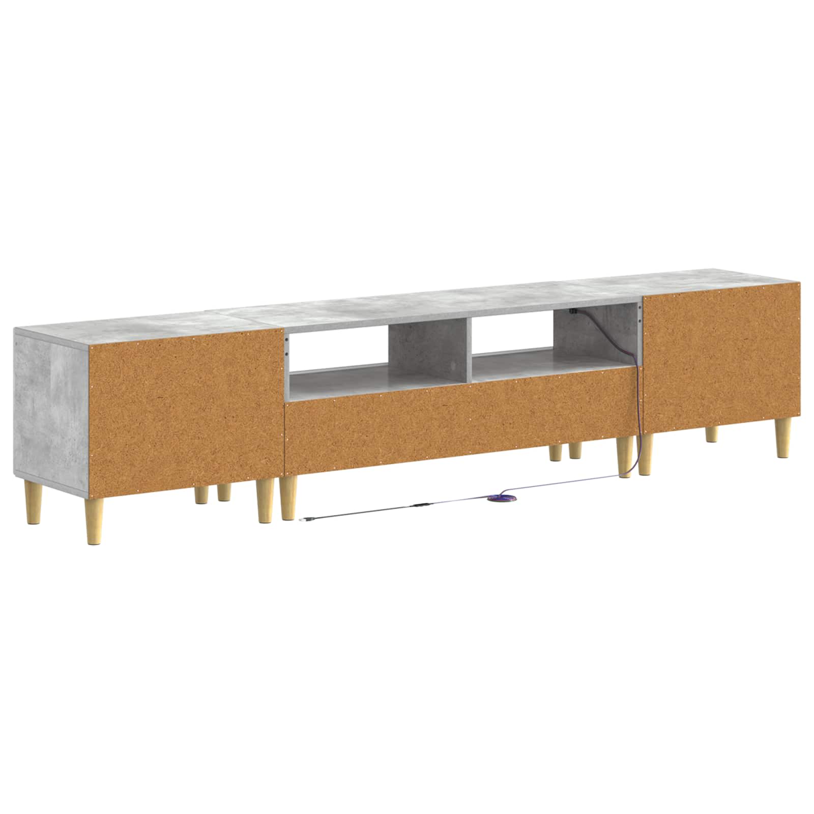 5 osan LED TV-kaappi Betoninharmaa Tekninen puu - Image 4