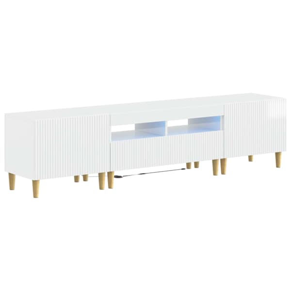vidaXL 5-osaline LED TV kapp K&otilde;rgl&auml;ikega valge Tehispuit